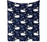 Homieblanket Swan Blanket for Women Men, Cute Swan Themed Design Printed Throw Blankets for Teens Adults Lap, Chair Sofa, Warm Soft Cozy Blanket, 50"x 60"