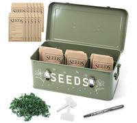 HOMIEE Mental Seed Storage Organiser with Lid, Handles & Safety Lock