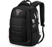 HOMIEE Travel Laptop Backpack Mens,17.3 Inch Laptop Rucksack,Womens Large Daypack Anti-Theft Business Work Computer Bag with USB Charging Port 38L Waterproof College School Bag Black