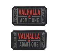 Homiego Ticket to Valhalla Admit One Die Historic Live Again Tactical Morale Badge Rubber Hook Backing Patch (2Blacks)