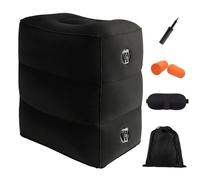 Homiely Inflatable Airplane Footrest Cushion for Kids & Adults, 3-Layer Adjustable Height Leg Rest for Cars, Office, Home, Train Travel Essentials