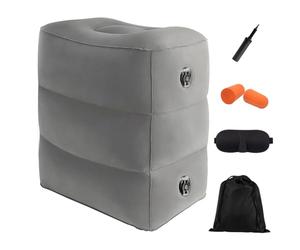 Homiely Inflatable Airplane Footrest Cushion for Kids & Adults, 3-Layer Adjustable Height Leg Rest for Cars, Office, Home, Train Travel Essentials
