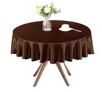 Homiest 60 Inch / 5ft Satin Round Tablecloth, Chocolate Brown Table Cover