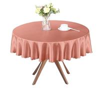 Homiest 60 Inch / 5ft Satin Round Tablecloth, Rose Gold Table Cover