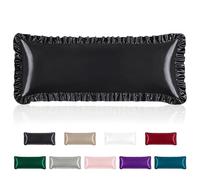 Homiest Black Ruffle Satin Body Pillow Cover, Body