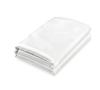 Homiest White Satin Flat Sheet, Twin Silky Bed Top Sheet Only