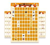 HOMIEVAR 100 Bakes Scratch Off Poster Wall Chart - Bucket List for Bakers - Kitchen Decoration Baking Gifts A2 Christmas Valentine's Day gfit