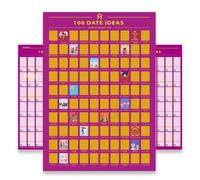 HOMIEVAR 100 Date Scratch Posters Wall Chart - Couples Bucket List - Games Date Night Ideas Valentine's Day Anniversaries Gift Bedroom Decor - A2 (42x59 cm)