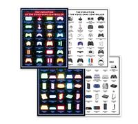 HOMIEVAR 2 Piece Retro Video Game Console & Remote Controller Gaming Posters for Boy Room Neon Gamer Wall Art for Bedroom 28x35.5cm Unfarmed