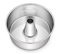 Homikit 10 Inch Angel Food Cake Tin, Stainless Steel Round Tube Pan for Baking Chiffon Pound Cake, Hollow & One Piece Design, Healthy & Long-Lasting, Mirror Finished & Dishwasher Safe