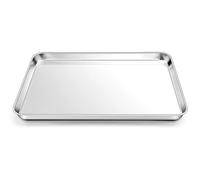 Homikit 1PC 18 x 13 Inches Stainless Steel Half Baking Sheet Pan, Non Toxic | 1/2 Large Cookie Sheet for Baking, Big Oven Tray, Metal Bacon Pan, Nonstick, Rust Free, Dishwasher Safe, Heavy Duty