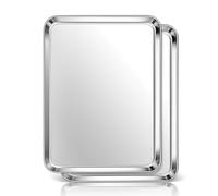 Homikit 2 Pack Baking Sheet, 16” x 12” Stainless Steel Large Cookie Pan Set, Metal Jelly Roll Tray for Oven Baking Cooking Toasting, Rustproof & Non Stick, Mirror Finish & Dishwasher Safe