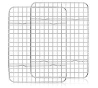 Homikit 2 Pack Cooling Rack for Baking, Stainless Steel 12" x 9" Wire Bacon Bread Pizza Cookie Racks, Cooking Rack for Roasting Fits Quarter Sheet Pan, Oven & Dishwasher Safe