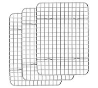 Homikit 3 Pack Cooling Rack Set, 12" x 9" Stainless Steel Baking Rack for Bacon Bread Pizza, Metal Wire Oven Racks for Cooking Roasting Fit Quarter Sheet Pan, Rust Free & Dishwasher Safe