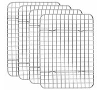 Homikit 4 Pack Cooling Rack Set, 12" x 9" Stainless Steel Baking Rack for Bacon Bread Pizza, Metal Wire Oven Racks for Cooking Roasting Fit Quarter Sheet Pan, Rust Free & Dishwasher Safe