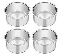 Homikit 6 x 3-Inch Deep Cake Tin Set of 4, Round Cake Mould Stainless Steel Cake Pans, Perfect Birthday Christmas Wedding Layer Cakes Baking, One Piece Design, Mirror Finished & Dishwasher Safe