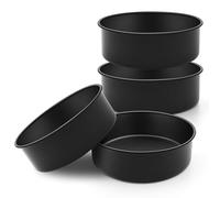 Homikit 6Inch Cake Tins for Baking, Stainless Steel Round Cake Pans Set of 4, Great for Birthday/Wedding/Christmas Layer Cakes, Non Stick & Sturdy, Straight Side & Easy Clean