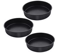 Homikit 8 Inch Nonstick Cake Tin Set of 3, Stainless Steel Round Cake Pans for Baking Birthday/Wedding/Christmas Layer Cakes, Healthy & Sturdy, Seamless Design & Easy Clean