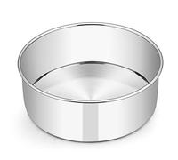 Homikit 8Inch Deep Cake Tin, Stainless Steel Cake Mould Round Cake Pan for Baking, Birthday Christmas Wedding Layer Cakes, One Piece Design, Mirror Finished & Dishwasher Safe