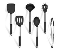 Homikit Black Kitchen Utensil Set, 6Pcs Silicone Cooking Utensils Set