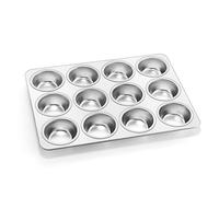 Homikit Muffin Tin 12 Cup, Stainless Steel Yorkshire Pudding Tray for Baking, Cupcake Moulds for Pudding/Pie/Brownies/Muffin/Cupcakes, Non Toxic & Heavy Duty, Oven & Dishwasher Safe