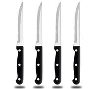 Homikit Steak Knives Set of 4, Stainless Steel Serrated Kitchen Knife with Sharp Blade, Utility Table Dinner Knife Cutlery Sets for Steak Bread Tomato Meat, Classy Design & Dishwasher Safe
