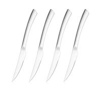 Homikit Steak Knives Set of 4, Stainless Steel Sharp Serrated Kitchen Knives with Ergonomic Handle, Full Tang Dinner Table Knives for Cutting Meat, Mirror Polished & Dishwasher Safe