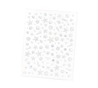 Homiladi 1Pcs Ocean Theme Nail Art Stickers | Shiny Sea Shell & Starfish Engraving Nails Decals for DIY Nail Art, Marine Life Nail Stickers | Embossed Aurora Seashell Starfish Nail