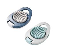 Homiladi 2Pcs Egg Slicer for Boiled Eggs | Multifunctional Egg Cutter with Sharp Wires for Evenly Slicing Eggs, Strawberry, Ham, Banana & More (Grayish Blue and Grayish Green