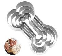Homiladi 5 Piece Stainless Steel Cookie Cutters Cute Bone Shaped Cookie Cutter Set Kitchen Bone Cutter Molds Cutters for DIY Baking Cake Biscuits Decoration (B)