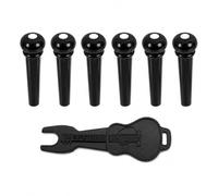 Homiladi 6Pcs Acoustic Guitar Bridge Pins with Puller, Plastic Black | Lightweight & durable plastic, no bridge damage. Fit for Martin, Taylor, ukulele & most acoustics. Great gift for guitarists.