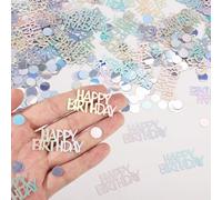 Homiladi Birthday Confetti | Multicolor Glitter Birthday Table Confetti | Iridescent Scatter Table Centerpiece | Party Metallic Foil Table Sprinkles Confettis for Baby Shower Disco Themed