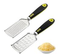 Homiladi Cheese & Ginger Grater | 2 Pcs Kitchen Hand Graters & Zesters with Razor-Sharp | Flat Stainless Steel Zester & Grater for Cheese Garlic Lemon Ginger Nutmeg Coconut Carrot Chocolate
