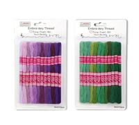 Homiladi Embroidery Threads | 24 Skeins Embroidery Thread & Floss | Vibrant Cross Stitch Thread for DIY Bracelet Making & Embroidery Crafts, Craft Sewing, Knotting (Green and Purple)