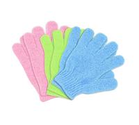 Homiladi Exfoliating Gloves | 6pcs Exfoliating Mitt | Body Scrub Mitts for Removing Dead Skin Cells | Reusable Body Scrub Gloves for Shower & Massage (Green, Blue, Pink)
