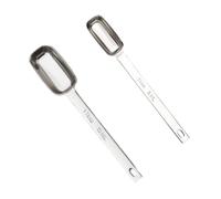 Homiladi Measuring Spoon | 2 Pcs Rectangular Tablespoon Teaspoon Measuring Spoon & Scoop Set | Oblong Spoons & Scoops Measure for Powder Precise Kitchen Gadgets Baking(Silver, 5ml & 15ml)