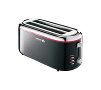 HOMILEC 4 Slice Toaster Black - Extra Wide Long Slots for Breads, Crumpets and Bagels, Reheat and Defrost with 5 Level Browning Control