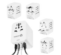 HOMILEC Universal Travel Adapter with 2 USB C and 2 USB A Ports, Worldwide Plug Adaptor for EU, USA, UK, Australia, Thailand, International Power Adapter