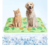 Homimp Dog Cooling Mat,27.5"x38.5" Thicken Self-Cooling Mat for Dog Large,Internal Waterproof & Endothermic,Washable Pet Ice Cool Pad Blanket,Pet Sleeping Pad for Indoor Outdoor in Summer, Green L