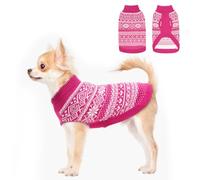 HOMIMP Dog Sweater Argyle - Warm Winter Clothes Puppy Soft Coat, Ugly Dog Sweater for Small Medium and Large Dogs, Pet Clothing Boy Girl, Pink XXS