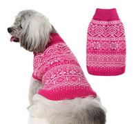HOMIMP Dog Sweater Argyle - Warm Winter Clothes, Soft Coat for Small Medium and Large Dogs, Ugly Pet Clothing for Boy Girl Puppy
