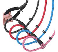 HOMIMP Slip Lead Dog Leash 6 FT - Reflective 4 PCS Bulk Color Heavy Duty Rope Dog Leash for Small Medium Large Dogs Puppy - Soft Long Padded Handle Thick Dog Leashes for Shelter, Vet, Training