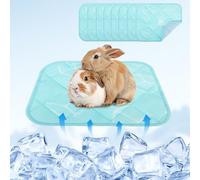 Homimp Summer Cooling Mat for Small Animals, 8PCS Guinea Pig Cage Liner Hamster Pee Pad, Washable Rabbit Cool Pad, Breathable Bed Blanket for Bunny Hedgehog, Keep Cooling for Pets, Blue 10"X 12.5"