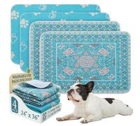 Homimp Washable Pee Pads for Dogs, 4 Pack Reusable Puppy Pads, Absorbent and Leakproof Dog Pee Pads, Non Slip Puppy Training Pads, Pet Mat for Floor, Crate, Couch, Whelping, 24"x36"