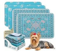Homimp Washable Pee Pads for Dogs, 4 Pack Reusable Puppy Pads, Absorbent and Leakproof Dog Pee Pads, Non Slip Puppy Training Pads, Pet Mat for Floor, Crate, Couch, Whelping, 18"x24"