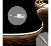 HOMINA COB LED Strip Lights with 3Key Memory Dimmer, USB 2M/6.6FT Ultra Bright 3000K, 90+ CRI LED Tape Lights, Rope Lights for Bedroom, Cabinet, Kitchen TV Backlight