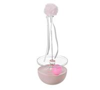 Hominas Cat Self Play Teaser Wand Interactive Boredom Relief Cat Toy 360 Irregular Rotating Teaser Stick Ball Toy for Indoor Cats Novel Design Durable Plastic Material (Pink)