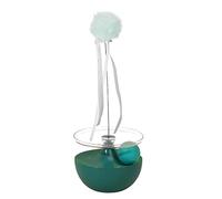 Hominas Cat Self Play Teaser Wand Interactive Boredom Relief Cat Toy 360 Irregular Rotating Teaser Stick Ball Toy for Indoor Cats Novel Design Durable Plastic Material (Peacock Green)