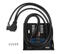 Hominas Floppy Drive Front Panel USB 3.0 High Speed Data Transfer HD Sound Interface 3.5 Inch Panel for Computer Cases PC Builders Resin Iron Construction (Black)