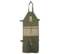 Hominas Garden Leg Protecting Apron Wear Resistant Dirt Proof Multi Pockets Portable Work Apron for Potters and Tattoo Artists (Khaki OD Green Stitching)